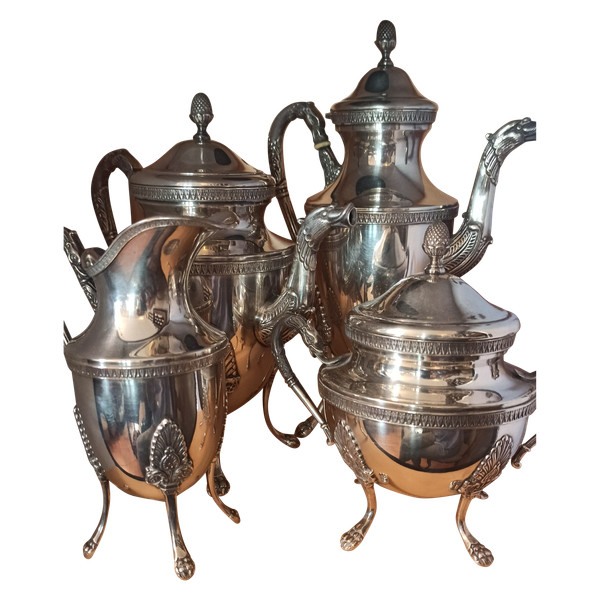 4-piece silver-plated tea and coffee set
