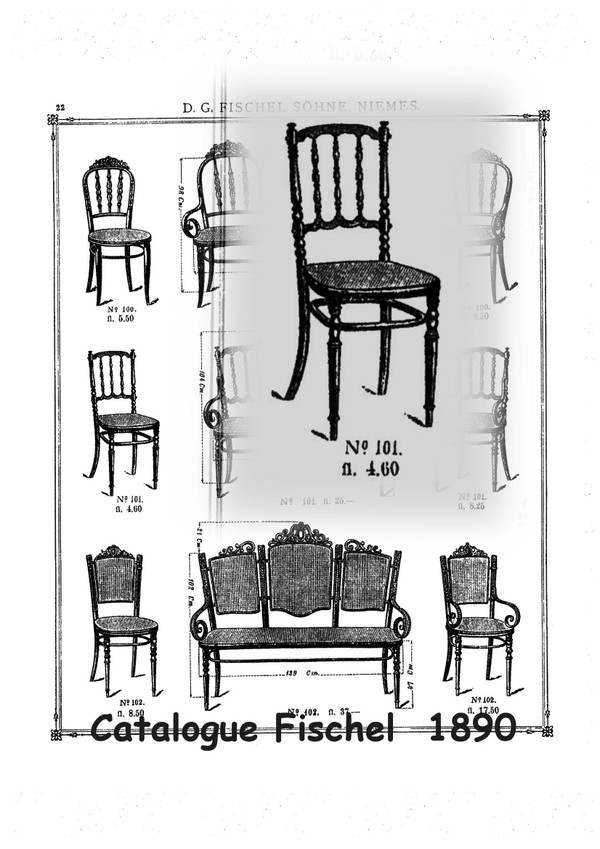 Fischel bistro chair N°101 type Napoleon III, circa 1900, No Thonet