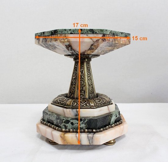  Marble and Bronze Mantel Set, Art Deco - 1940