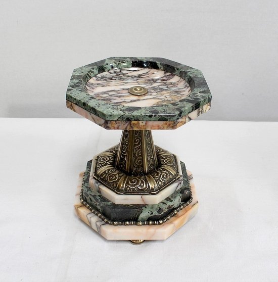  Marble and Bronze Mantel Set, Art Deco - 1940