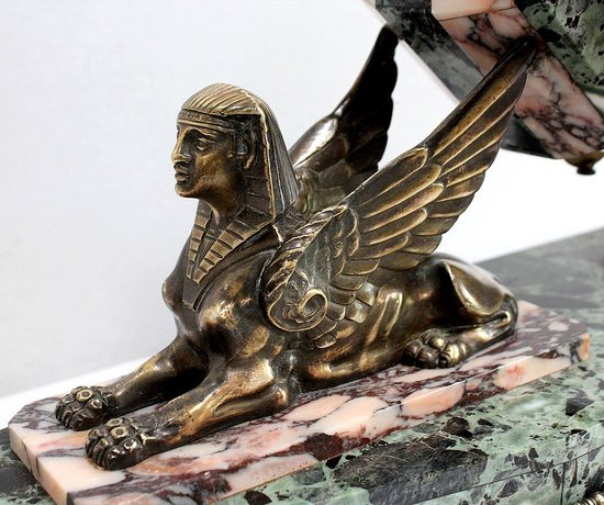  Marble and Bronze Mantel Set, Art Deco - 1940