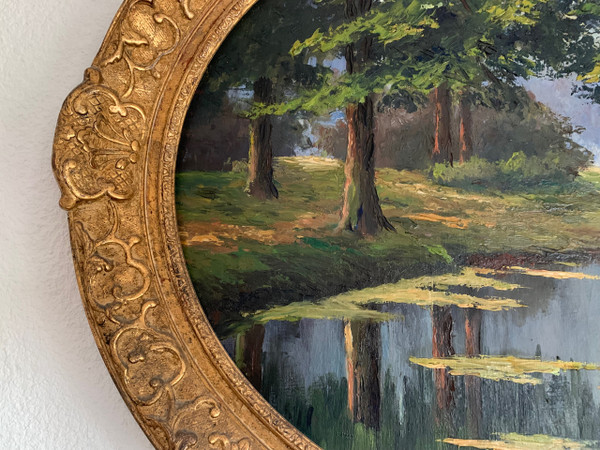 Paesaggio olio su legno