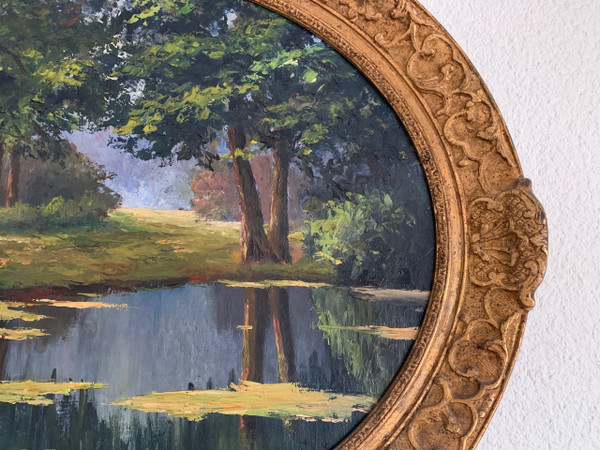Paesaggio olio su legno