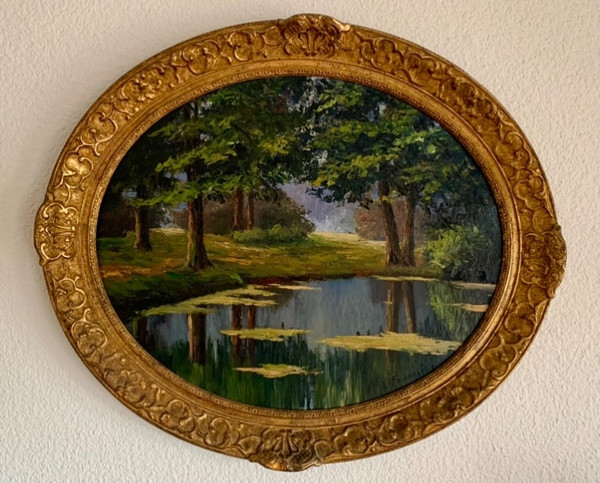 Paesaggio olio su legno