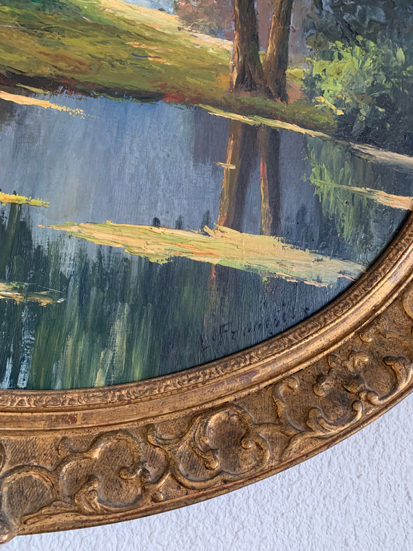 Paesaggio olio su legno