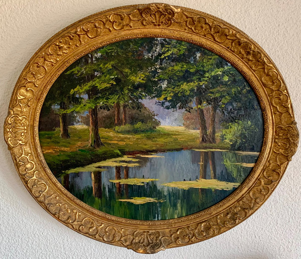 Paesaggio olio su legno