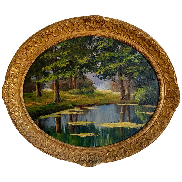 Paesaggio olio su legno