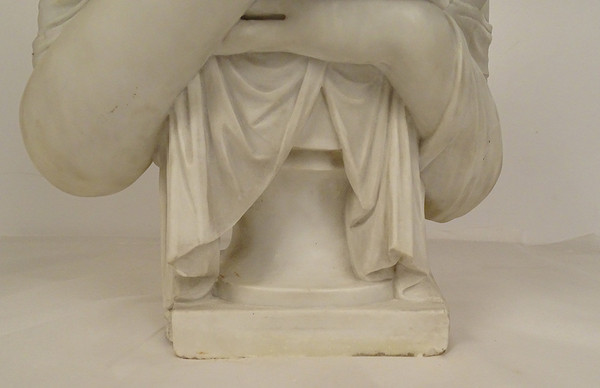 Busto scolpito di Mme Récamier in marmo di Carrara secondo Joseph Chinard XIX secolo