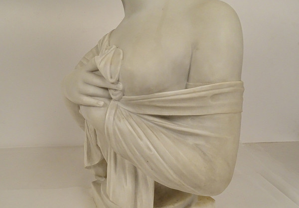 Busto scolpito di Mme Récamier in marmo di Carrara secondo Joseph Chinard XIX secolo