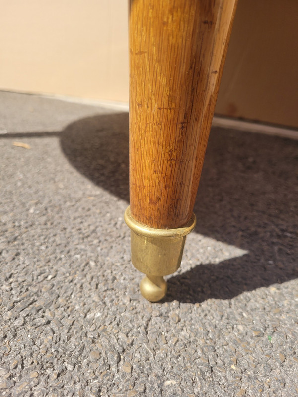 Großer runder Couchtisch aus Holzintarsien