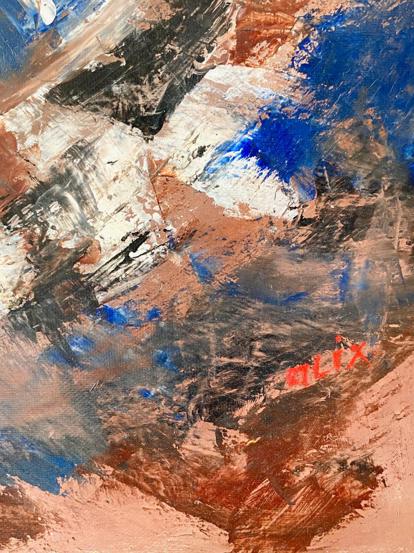 Alix Fevre-gargadennec Dite Alix, Huile Sur Toile Titrée Au Dos « Musique » Et Dédicacée, 1997.