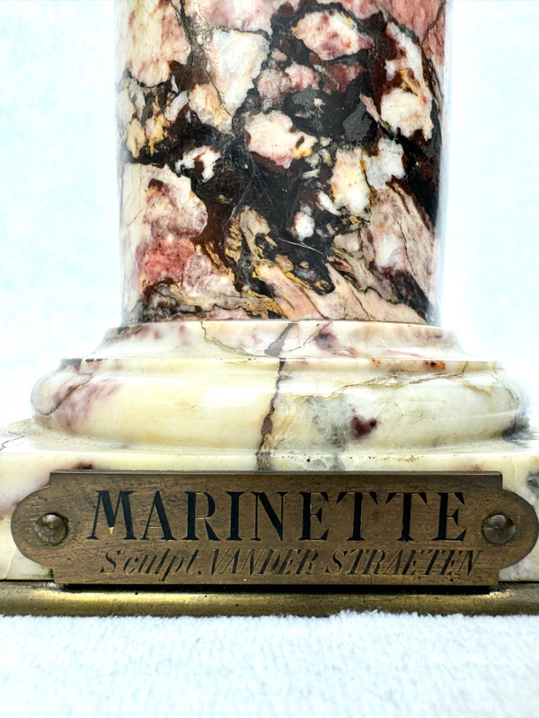 Georges Van der Straeten Bronze bust of "Marinette".