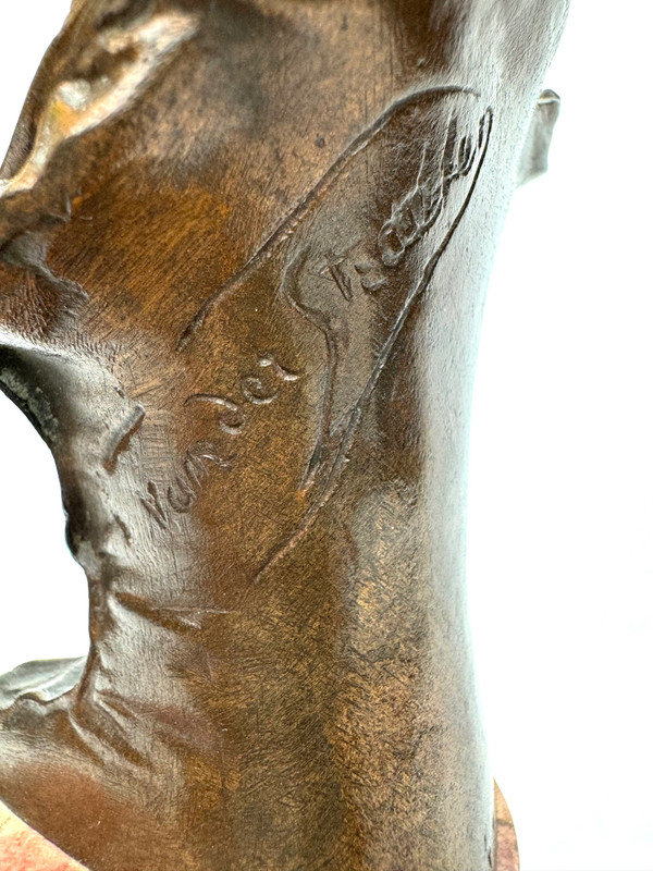 Georges Van der Straeten Bronze bust of "Marinette".