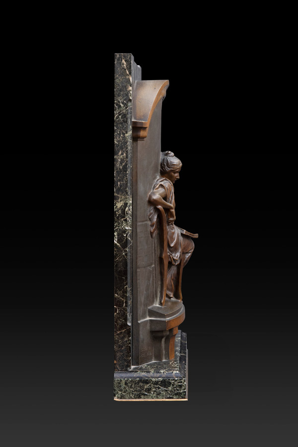 Louis-Ernest Barrias (1841 – 1905) bassorilievo in bronzo "La Lettrice"