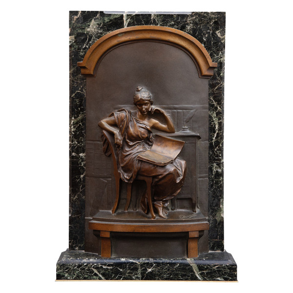 Louis-Ernest Barrias (1841 – 1905) bassorilievo in bronzo "La Lettrice"