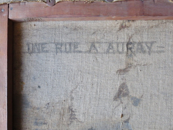 Eine Straße in Auray, Morbihan, signiert von Albert FERNAND-RENAULT.   