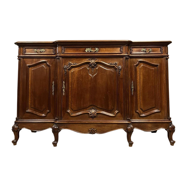 Stamped Louis XV style sideboard in walnut circa 1880