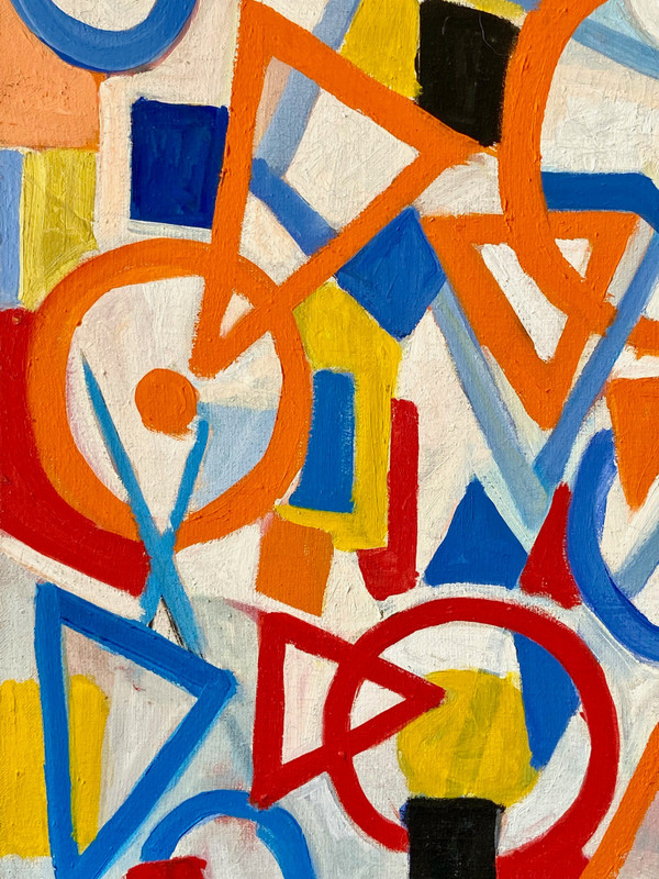 Andrée Simon (1896-1981), Abstract Composition, Oil on Canvas, 1976.