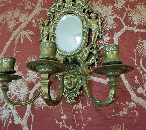 Paire d appliques laiton massif 38 x 18