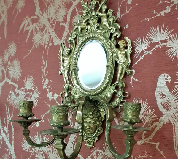 Paire d appliques laiton massif 38 x 18