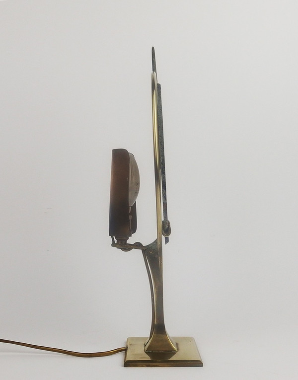 Lampada in ottone e agata attribuita a Willy Daro