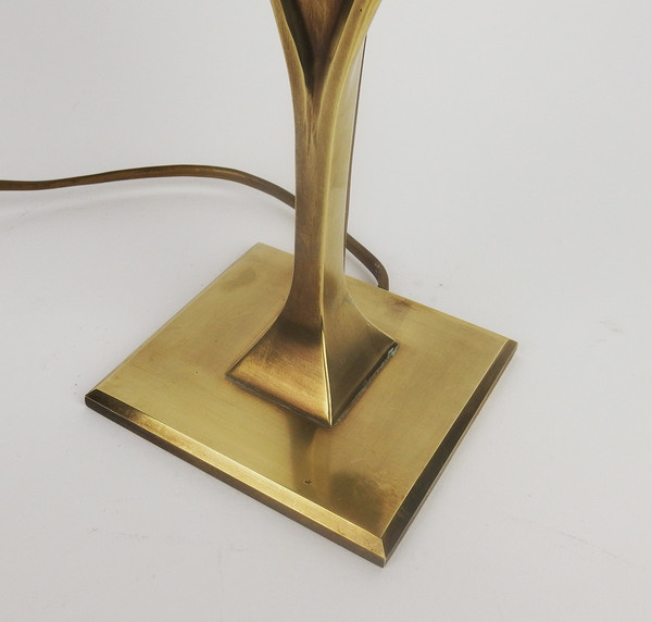 Lampada in ottone e agata attribuita a Willy Daro