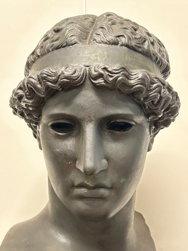 Atena Lemnia Dea greca Scultura in bronzo dei primi del Novecento H 60 cm