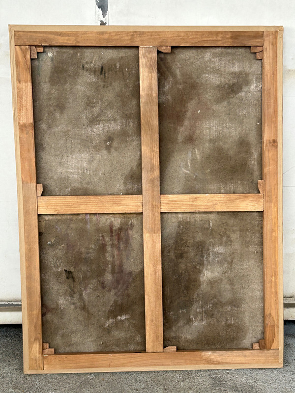 Grand Tableau Huile Sur Toile Fin XIXéme Non Signé H 116 Cm
