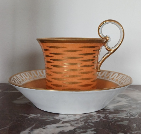 Dagoty et Honoré - Jasmine cup and saucer in porcelain - Empire, Restoration period