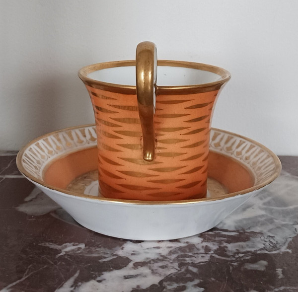 Dagoty et Honoré - Jasmine cup and saucer in porcelain - Empire, Restoration period