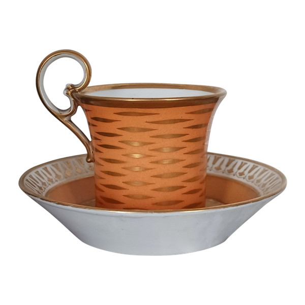 Dagoty et Honoré - Jasmine cup and saucer in porcelain - Empire, Restoration period