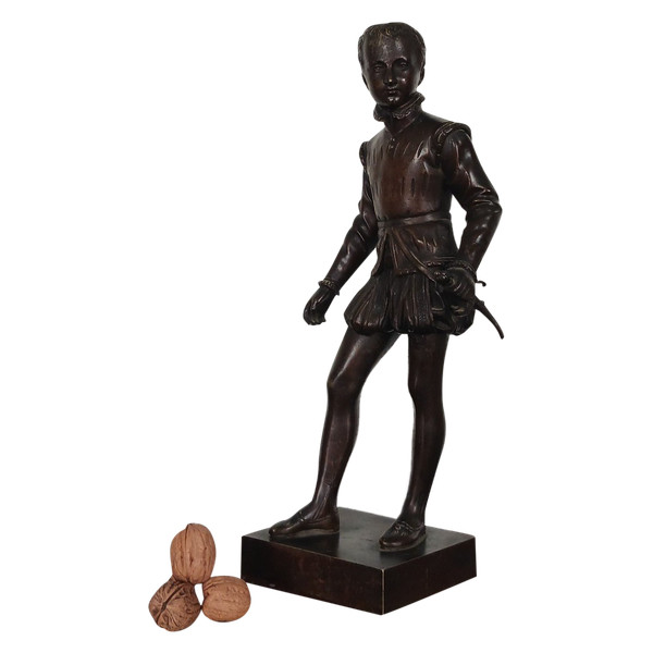 Barone Bosio, dopo - grande figura in bronzo di Enrico IV da bambino - patina di medaglia