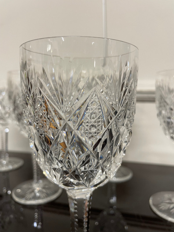 Saint Louis Modèle Florence - 6 Verres à Eau En Cristal H: 18 cm
