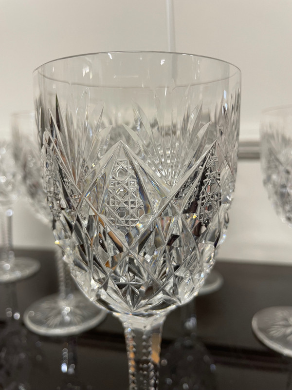 Saint Louis Modèle Florence - 6 Verres à Eau En Cristal H: 18 cm