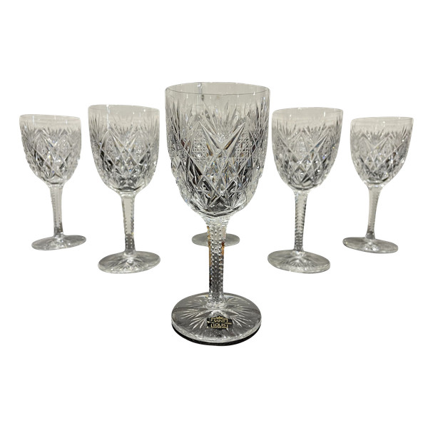 Saint Louis Modèle Florence - 6 Verres à Eau En Cristal H: 18 cm