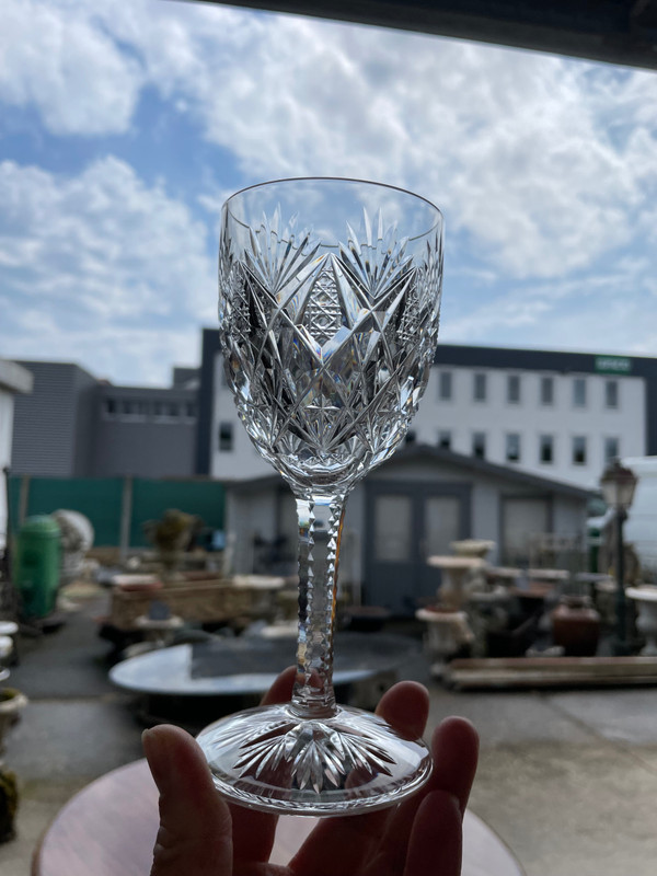 Saint Louis Modèle Florence - 6 Crystal Wine Glasses H: 16,5 Cm