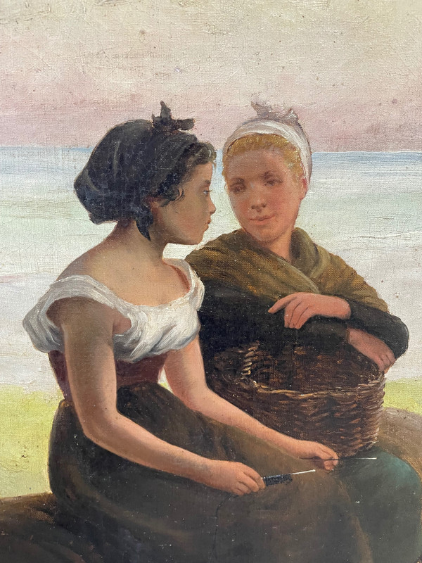 Le Ramassage De Moules - Bretonnes - Hyacinthe Florentin Lepesqueur