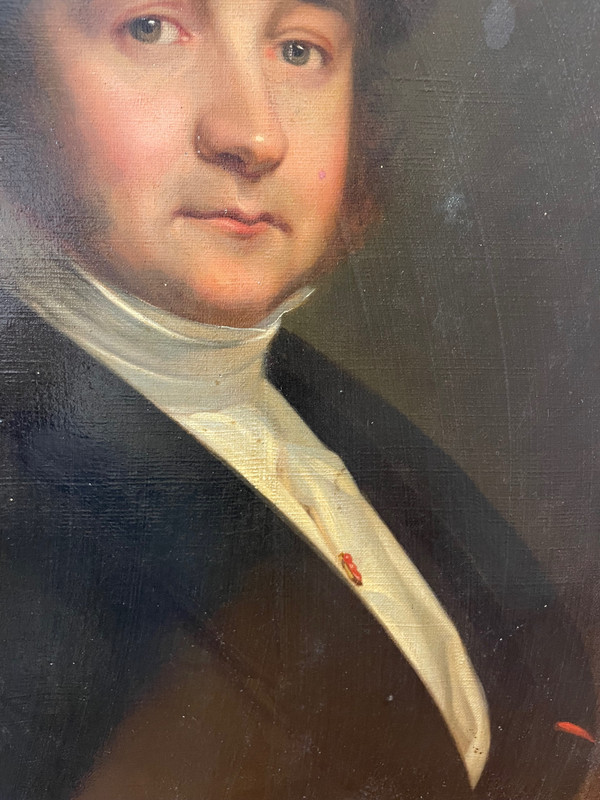 French School of the XIX- Portrait Of A Man Early 19th Century Oil On Canvas