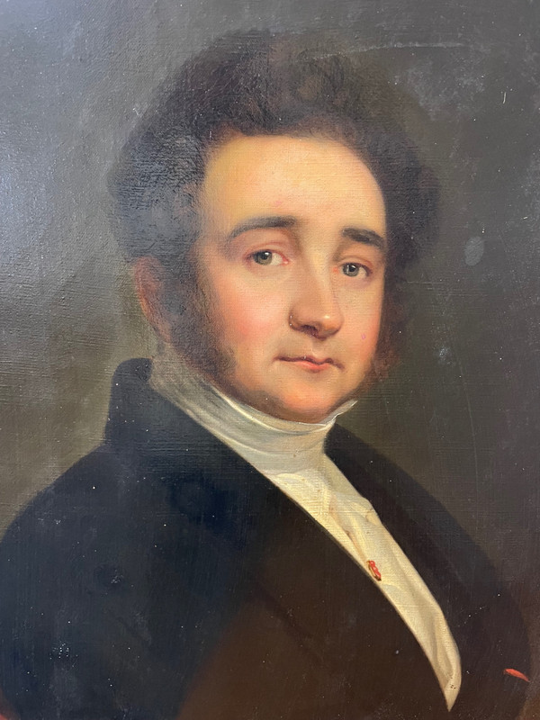 French School of the XIX- Portrait Of A Man Early 19th Century Oil On Canvas