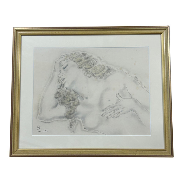 Tsuguharu Foujita (1886-1968) La Blonde Endormie - Original Lithograph Early 20th century