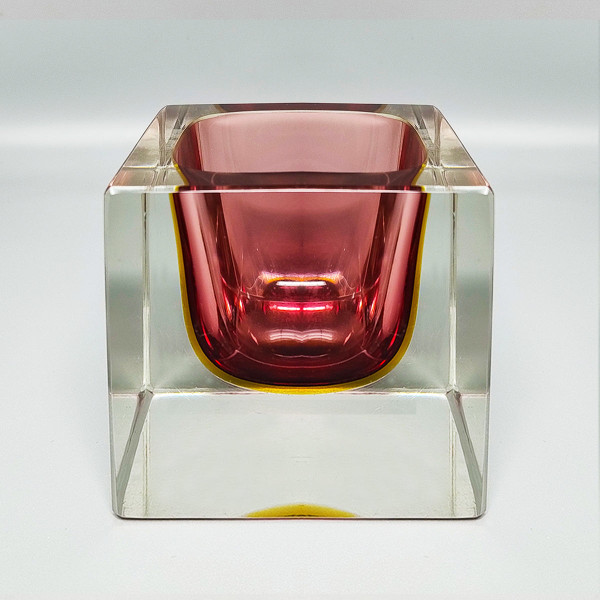 1960s Stunning Large Murano Pink Ashtray or Catch-All By Flavio Poli for Seguso