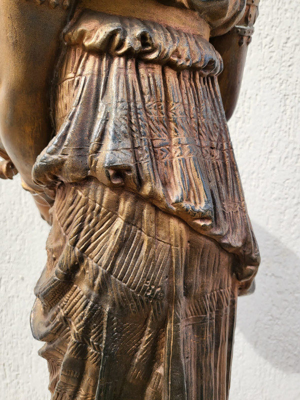 Egyptienne à l'Urne, Orientalist Regula, Signed, Late 19th Century