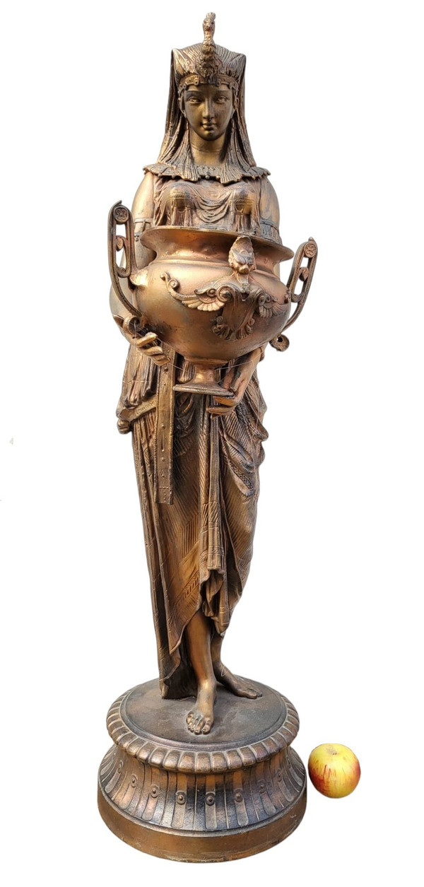 Egyptienne à l'Urne, Orientalist Regula, Signed, Late 19th Century