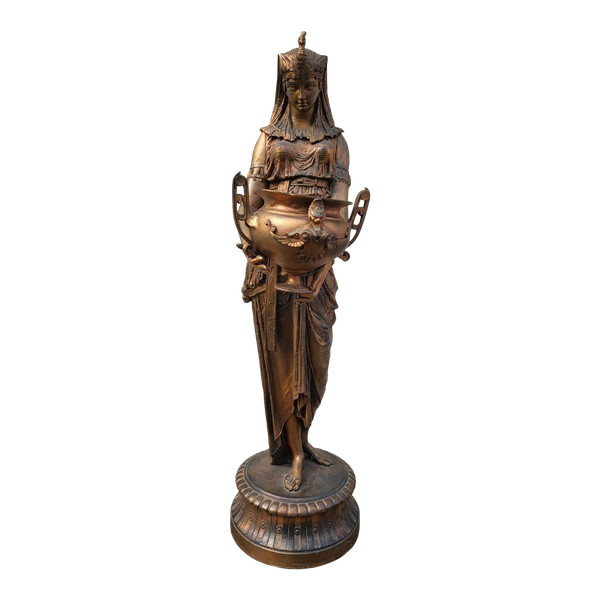 Egyptienne à l'Urne, Orientalist Regula, Signed, Late 19th Century