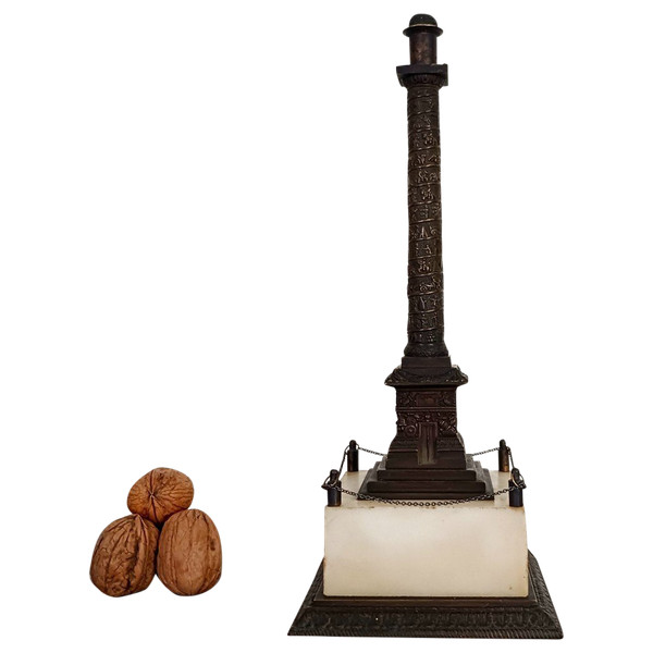 Opera francese del XIX secolo - Colonna Vendôme in bronzo patinato e marmo