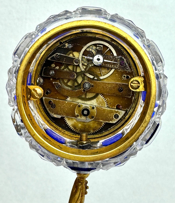 Orologio da tavolo in bronzo e cristallo Baccarat