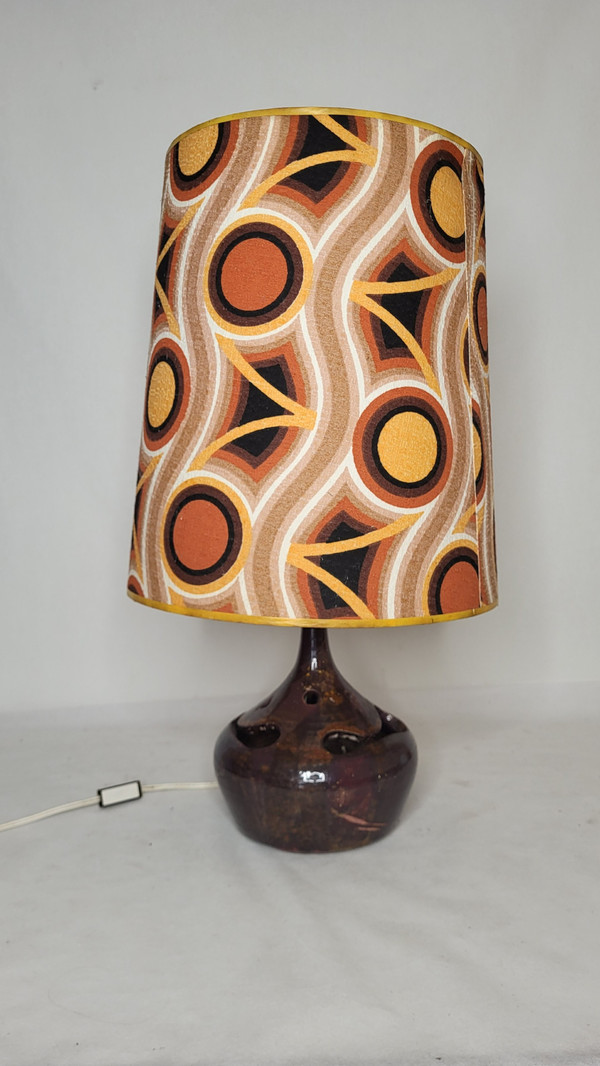 Lampada in gres firmata "Cartonnet Lourotte" / anni '70