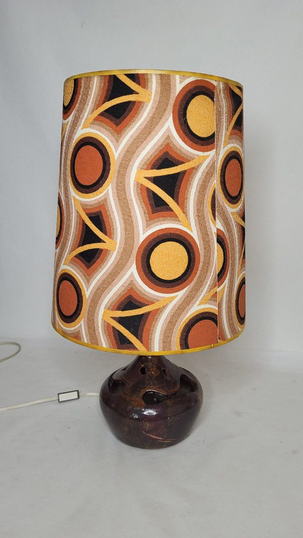 Lampada in gres firmata "Cartonnet Lourotte" / anni '70