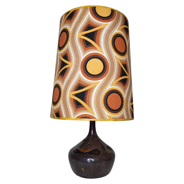 Lampada in gres firmata "Cartonnet Lourotte" / anni '70