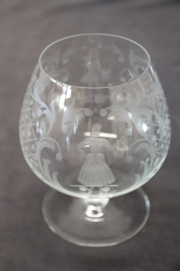 Set aus vier venezianischen Gläsern von Cognac
